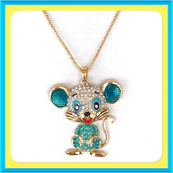 πΊπ΄πΊ ADORABLE CRYSTAL MOUSE PENDANT πΊπ΄πΊ - Picture 6 of 6